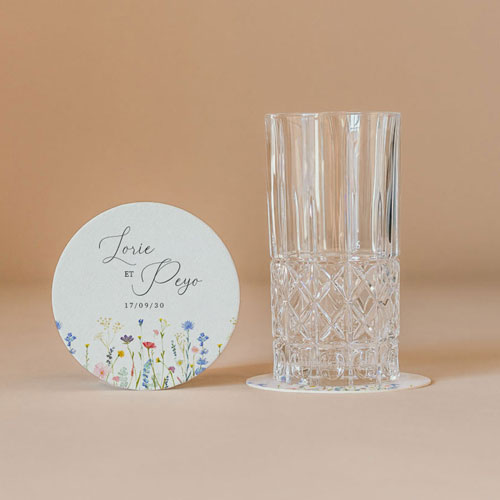 Sous-bock de mariage Lisière à personnaliser