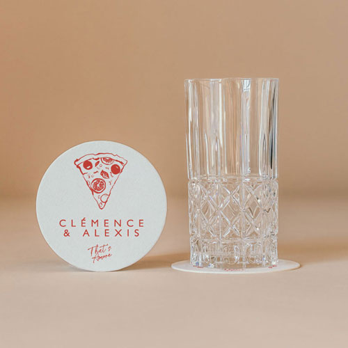 Sous-bock de mariage Margherita à personnaliser