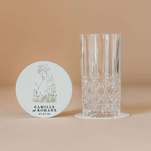 Sous-bock de mariage Ôde à personnaliser