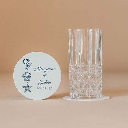 Sous-bock de mariage Paloma à personnaliser