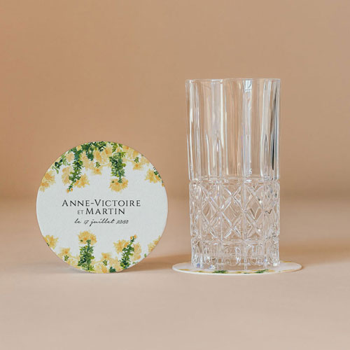 Sous-bock de mariage Solstice à personnaliser