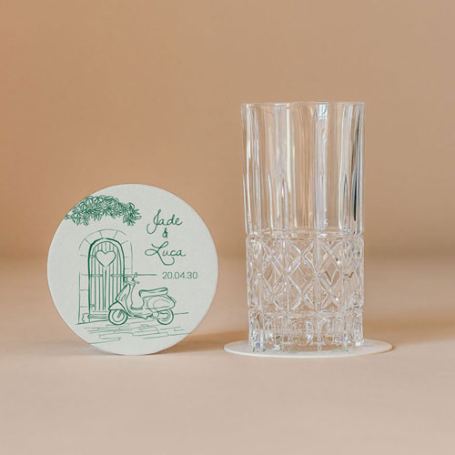 Sous-bock de mariage Stella à personnaliser