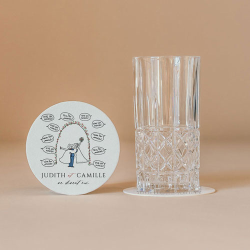 Sous-bock de mariage Vive les Mariés à personnaliser