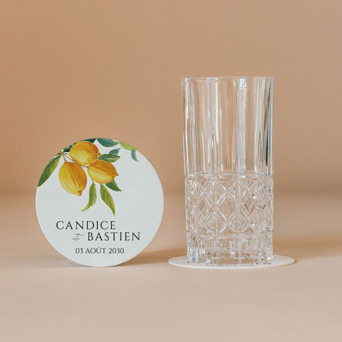 Sous-bock de mariage Zest à personnaliser