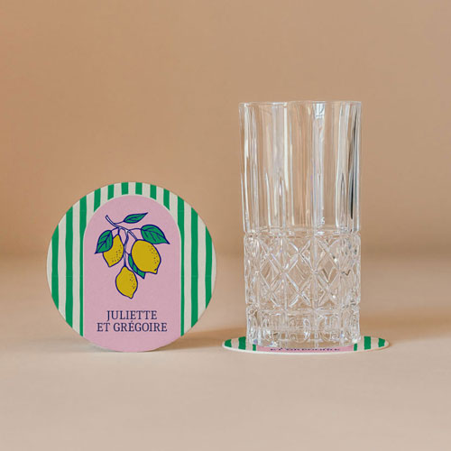 Sous-bock de mariage Zestine à personnaliser