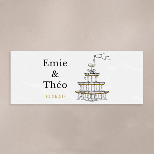 Sticker bougie de mariage Champagne à personnaliser