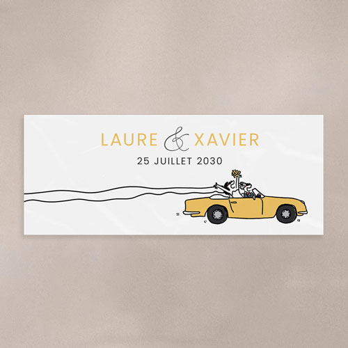 Sticker bougie de mariage Décapotable à personnaliser