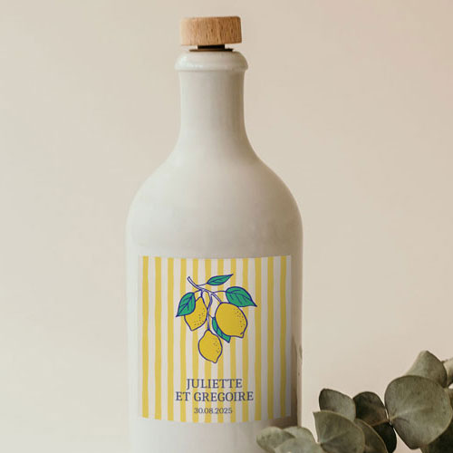Sticker bouteille de mariage Acidulé à personnaliser