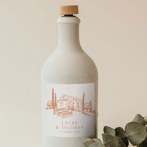 Sticker bouteille de mariage Alba à personnaliser