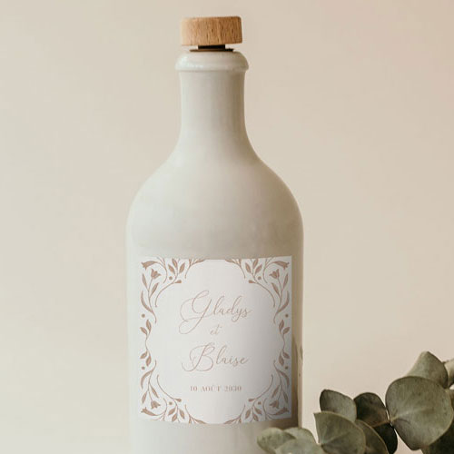 Sticker bouteille de mariage Alouette à personnaliser