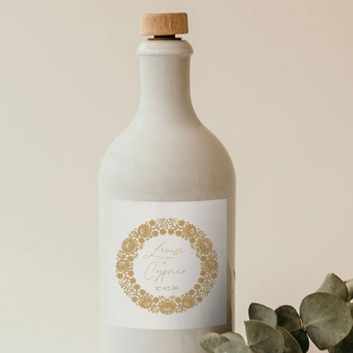 Sticker bouteille de mariage Clovelly à personnaliser