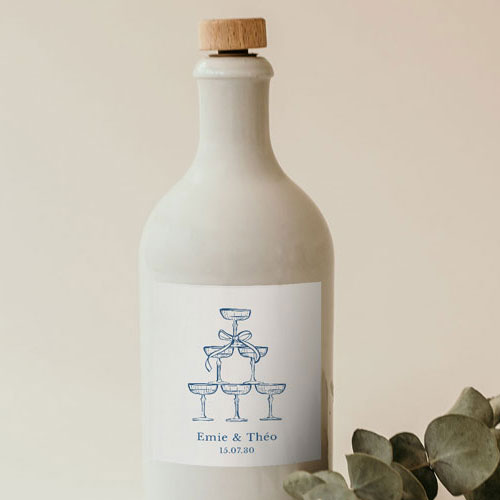Sticker bouteille de mariage Cristel à personnaliser