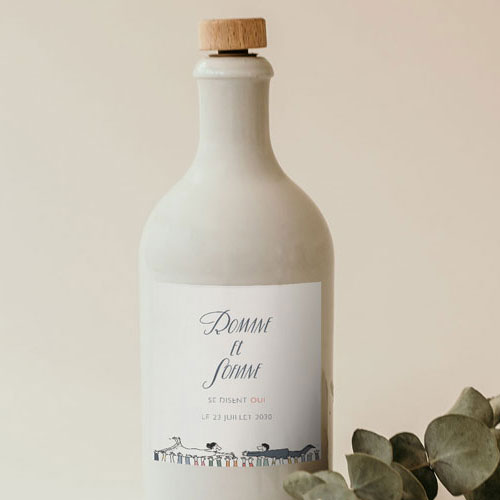 Sticker bouteille de mariage Crowd Surfin à personnaliser