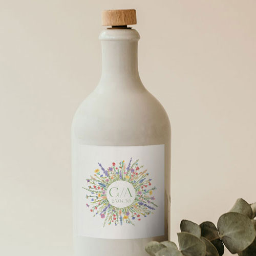 Sticker bouteille de mariage Eden à personnaliser