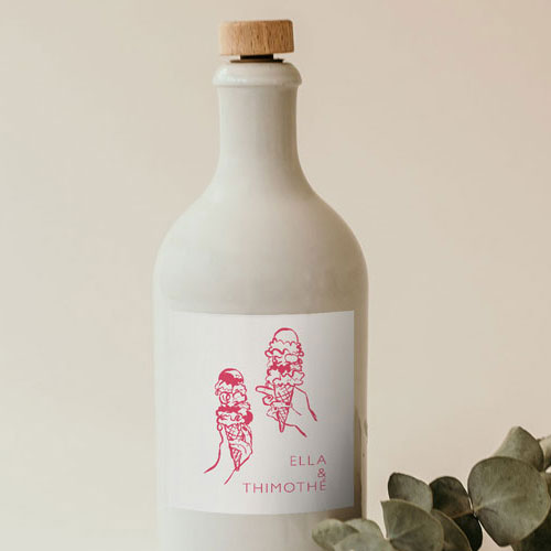Sticker bouteille de mariage Gelati à personnaliser