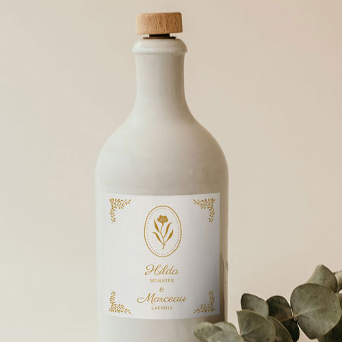 Sticker bouteille de mariage Ivyrose à personnaliser