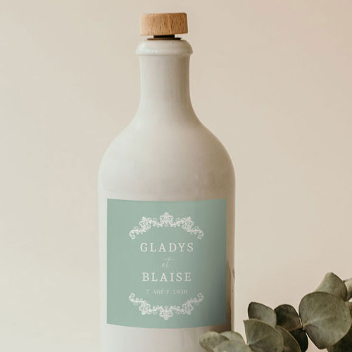 Sticker bouteille de mariage Lacewood à personnaliser