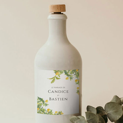 Sticker bouteille de mariage Limonier à personnaliser