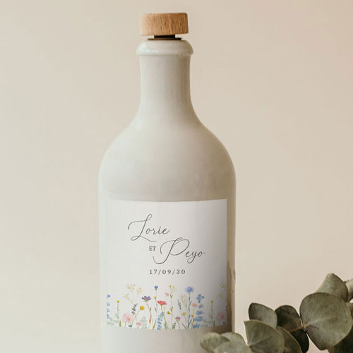 Sticker bouteille de mariage Lisière à personnaliser