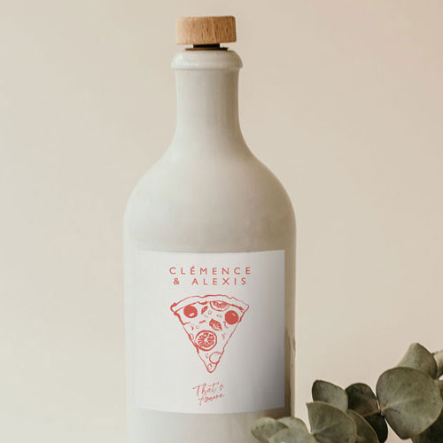 Sticker bouteille de mariage Margherita à personnaliser