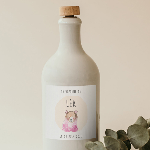 Sticker bouteille de mariage Ourélia à personnaliser