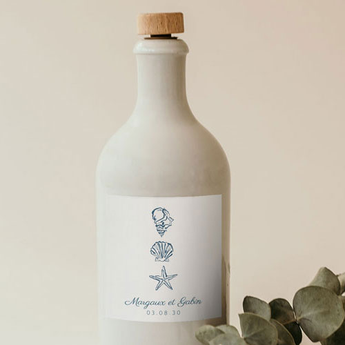 Sticker bouteille de mariage Paloma à personnaliser