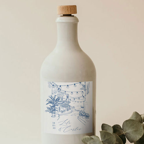 Sticker bouteille de mariage Solenza à personnaliser