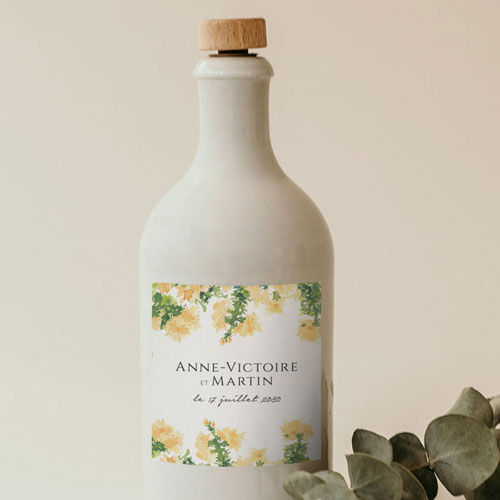 Sticker bouteille de mariage Solstice à personnaliser