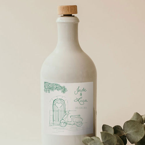 Sticker bouteille de mariage Stella à personnaliser