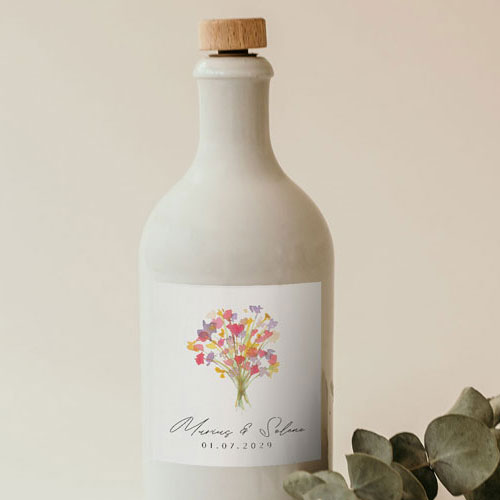 Sticker bouteille de mariage Vibrance à personnaliser