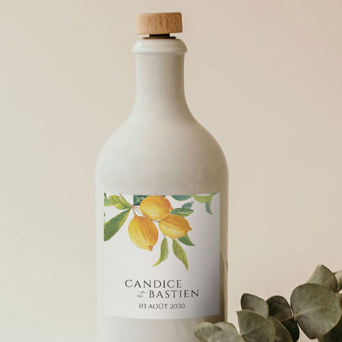 Sticker bouteille de mariage Zest à personnaliser