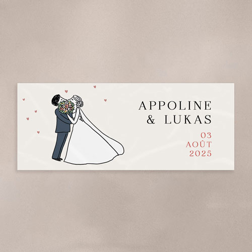 Sticker Mini Pot de mariage Bouquet de bisous à personnaliser