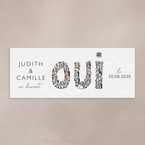 Sticker Mini Pot de mariage Un grand Oui à personnaliser