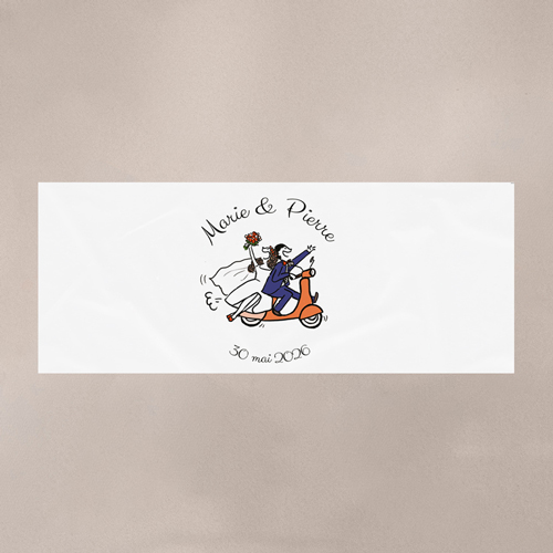 Sticker Mini Pot de mariage Vespa 2 à personnaliser