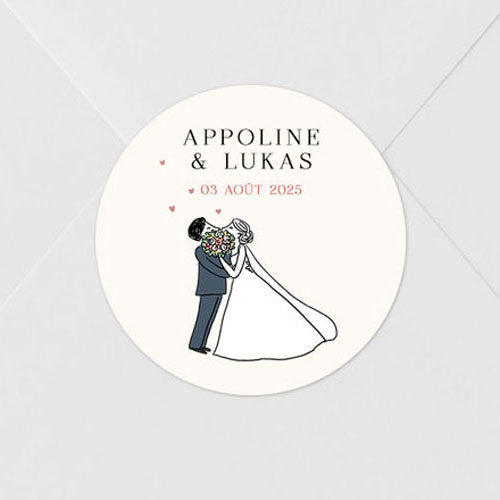 Sticker de mariage Bouquet de bisous à personnaliser