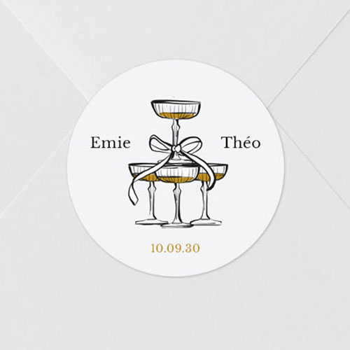 Sticker de mariage Champagne à personnaliser