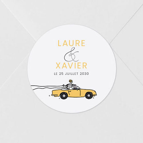 Sticker de mariage Décapotable à personnaliser