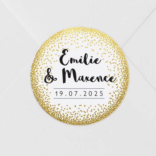Sticker de mariage Doré à personnaliser