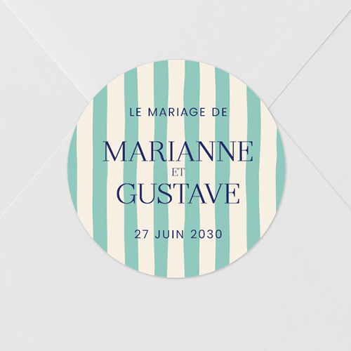Sticker de mariage Stripes Vert à personnaliser