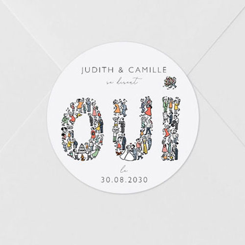 Sticker de mariage Un grand Oui à personnaliser