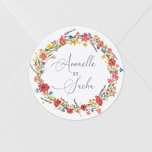 Sticker de mariage Vermillon à personnaliser