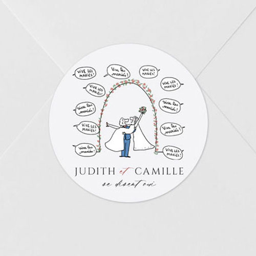 Sticker de mariage Vive les Mariés à personnaliser