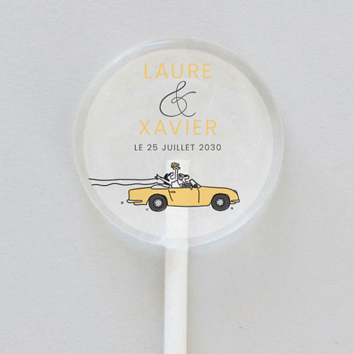 Sucette de mariage Décapotable à personnaliser