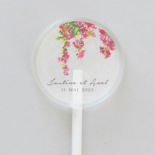 Sucette de mariage Fushia à personnaliser