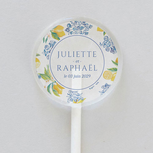 Sucette de mariage Lemon Vibes à personnaliser