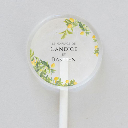 Sucette de mariage Limonier à personnaliser
