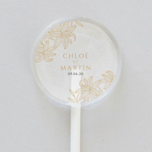 Sucette de mariage Lys à personnaliser