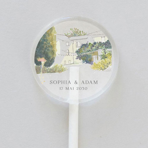 Sucette de mariage Mas à personnaliser