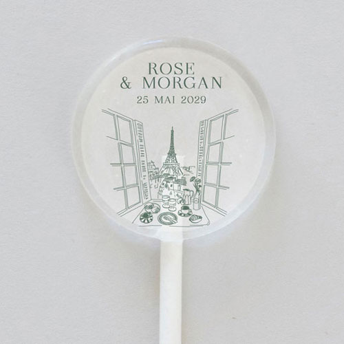 Sucette de mariage Paris à personnaliser