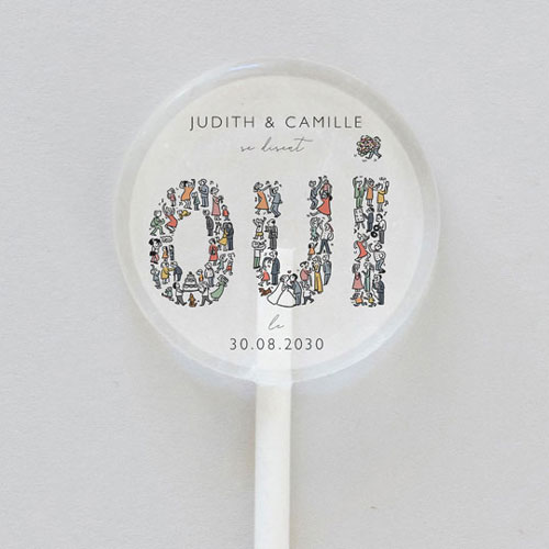 Sucette de mariage Un grand Oui à personnaliser